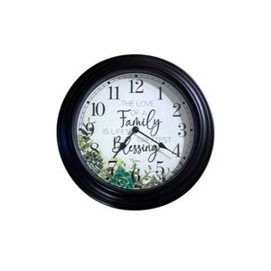 Black and White Family Blessing Wall Clock